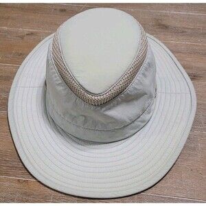 RARE Tilley LTM6 IS 7 1/4 Insect Shield Airflo Sun Hat Hiking With NECK FLAP Tan